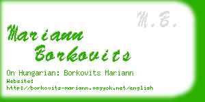 mariann borkovits business card